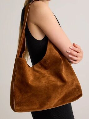Quince Italian Suede Slouchy Shoulder Bag